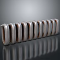 Shiny Metal Coiled Spring with Multiple Coils Cylindrical Shape and Clear Reflection on Black Background 3d model