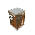 Public Facility Wooden Recycle Bin With Waste Sign And Recycle Symbol