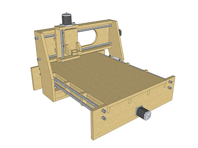 Industrial CNC Equipment With Metal Frame Worktable Slide Rails And Motor 3d model