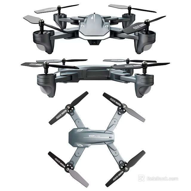 Smart Foldable Drone With Four Rotors And Portable Design Features 3d model 