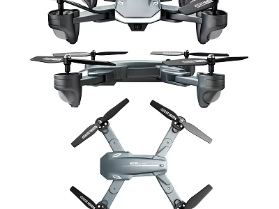 Smart Foldable Drone With Four Rotors And Portable Design Features 3d model