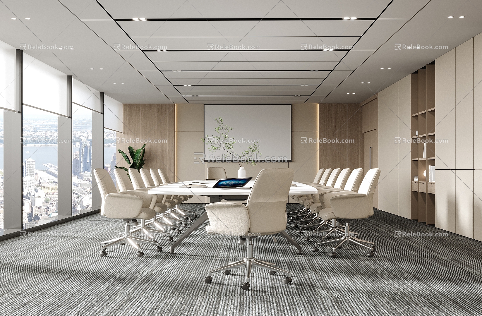 Modern Meeting Room Conference Table and Chair Office Chair Conference Long Table model