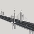 Various Bridge Structural Designs With Cable Stayed And Arch Features 3d model