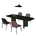 Modern Dining Table and Chair Combination Dining Chair Single Chair 3d model