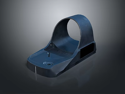Blue Curved Equipment Component Featuring Plastic Structure And Support Base 3d model