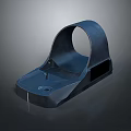 Blue Curved Equipment Component Featuring Plastic Structure And Support Base 3d model