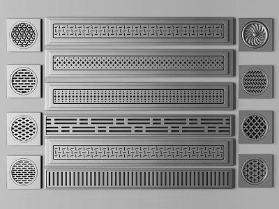 Bathroom Small Accessories Various Design Drain Grates For Floor And Shower 3d model
