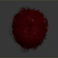 Vibrant Red Fluffy Curly Character Wig With Soft Synthetic Hair And Natural Volume