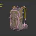 Yellow And Beige Outdoor Backpack With Adjustable Straps And Durable Design 3d model