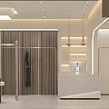 Modern Clothing Store Interior With Garment Racks Cashier Counter And Mirrors