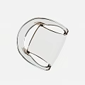 Transparent Dining Chair With Curved Backrest Armrests And Slender Legs Modern Design