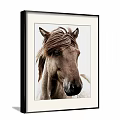 Detailed Horse Portrait Animal Painting With Realistic Features For Wall Art