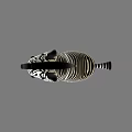 Striking Striped Reptile 3D Model With Black White Patterns On Gray Background