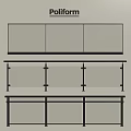 Modern Double Layer Railings With Glass Panels And Black Metal Frame