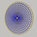 Circular Wall Decor with Gray Background and White Zigzag Radiating Patterns in Concentric Design