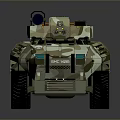 Six Wheeled Military Tank Featuring Camouflage Design And Top Mounted Weapon System