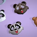 Collection of Cute Cartoon Animal Heads in Vibrant Colors and Styles