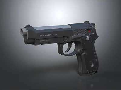 Modern Black Tactical Pistol With Metal Construction And Ergonomic Grip Design 3d model