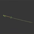 Traditional Samurai Sword Featuring Red Handle Golden Accents And Sharp Blade
