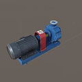 Heavy Duty Industrial Pump With Electric Motor Red Coupling And Blue Housing