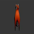 Red and Gray Fox 3D Model in Standing Pose with Dark Background