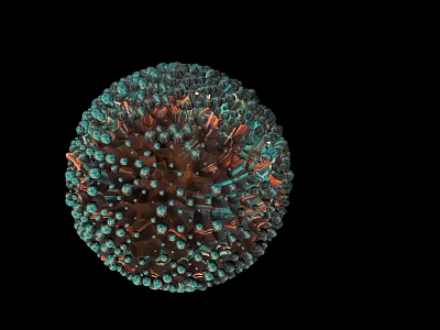 Abstract Sphere Art Installation With Intricate Teal And Brown Textured Surface 3d model
