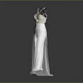 Stylish Luxury White Wide Leg Jumpsuit With Gold Detailed Halter Top