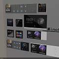 Minotli Modern Smart Switch Panels with Digital Time and Temperature 3d model