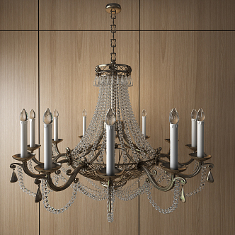 European-style crystal chandelier 3d model