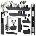 Modern Bathroom Accessories with Shelves Towel Holders Hooks and Storage Jars