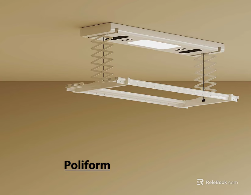 Poliform Suspended Drying Rack With Spring Structure And Ceiling Installation 3d model 