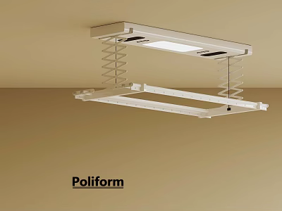 Poliform Suspended Drying Rack With Spring Structure And Ceiling Installation 3d model