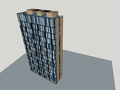 Modern High Rise Building Exterior With Glass Curtain Wall And Multi Story Structure 3d model