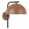 Contemporary Bronze Metal Wall Light With Dome Shade And Black Holder For Indoor Lighting Design