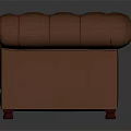 Classic Brown Leather Chesterfield Sofa With Tufted Backrest And Rolled Arms