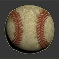 Vintage Baseball With Red Stitching And Worn Surface For Daily Use 3d model