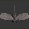 Detailed Fantasy Dragon Game Movie Character 3D Model With Sharp Wings And Scales