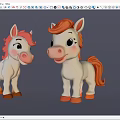 Cute Cartoon Pony Toys With White Body Red Mane And Tail Design