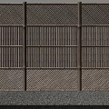 Natural Wooden Garden Fence With Slatted Geometric Pattern For Outdoor Decoration