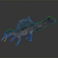 Realistic Sail Backed Spinosaurus Dinosaur Model With Green Brown Skin And Open Mouth