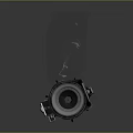 Sci Fi Lightsaber Weapon With Black Metallic Body Red Glowing Blade And Pink Energy Effects