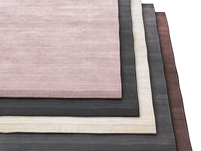 Stylish Square Rugs in Various Colors Stacked for Modern Home Interior 3d model
