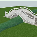 Chinese-style bridge ancient arch bridge 3d model