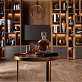 Modern Open Study Room Interior Design With Bookshelves And Decorative Lighting