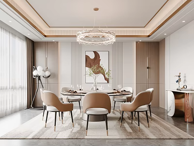 Light Luxury Restaurant Room 3d model