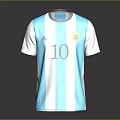 Argentina Soccer Jersey With Blue And White Stripes And Number 10