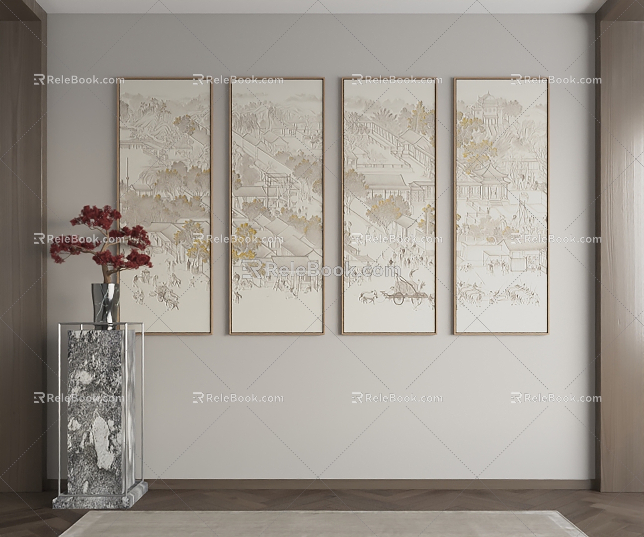 New Chinese Decorative Painting 3d model