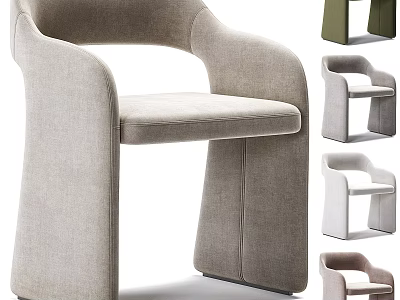 Modern Upholstered Accent Chair With Curved Armrests And Multiple Color Options For Home Decor 3d model