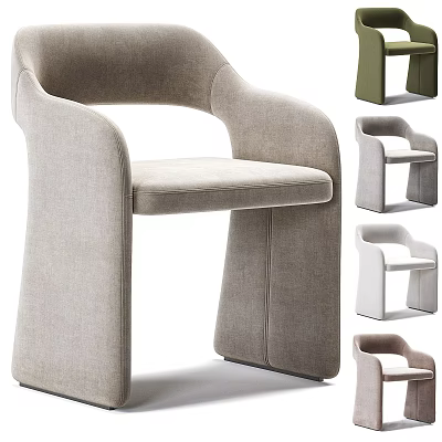 Modern Upholstered Accent Chair With Curved Armrests And Multiple Color Options For Home Decor 3d model