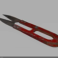 Durable Hardware Tool Red Handle Scissors With Sharp Blades For Cutting Tasks 3d model